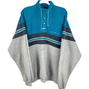90’s Teal 1/4 Button Vintage Sweater